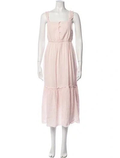 Pre-owned Loveshackfancy Floral Print Midi Length Dress In Pink