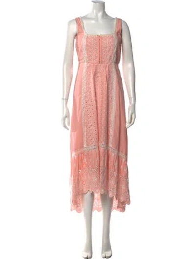 Pre-owned Loveshackfancy Floral Print Midi Length Dress In Pink
