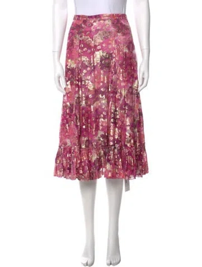 Pre-owned Loveshackfancy Floral Print Midi Length Skirt