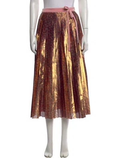 Pre-owned Loveshackfancy Floral Print Midi Length Skirt