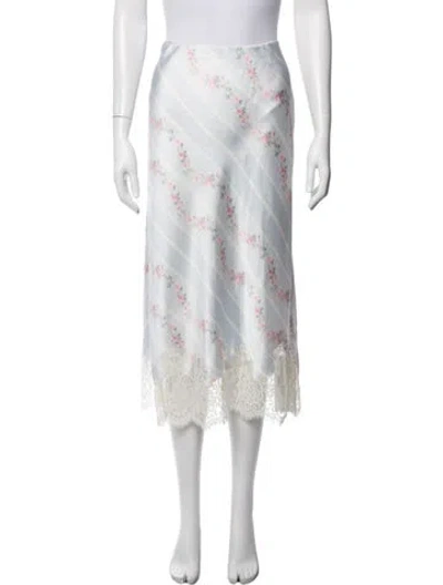 Pre-owned Loveshackfancy Floral Print Midi Length Skirt In Multicolor