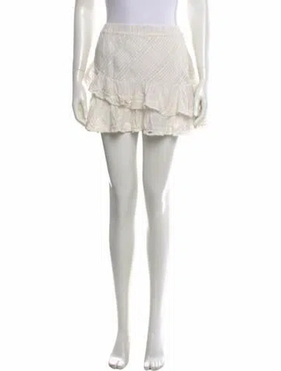 Pre-owned Loveshackfancy Floral Print Midi Length Skirt In Neutral