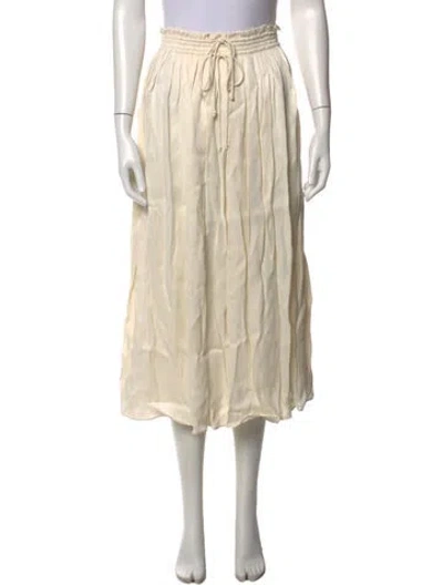 Pre-owned Loveshackfancy Floral Print Midi Length Skirt In Neutrals