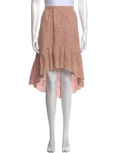 Pre-owned Loveshackfancy Floral Print Midi Length Skirt In Pink