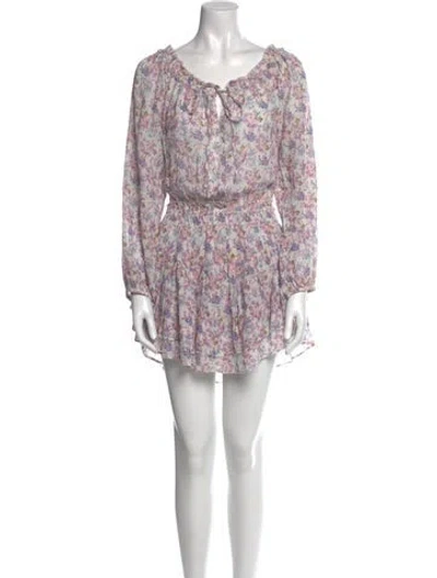 Pre-owned Loveshackfancy Floral Print Mini Dress