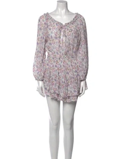 Pre-owned Loveshackfancy Floral Print Mini Dress