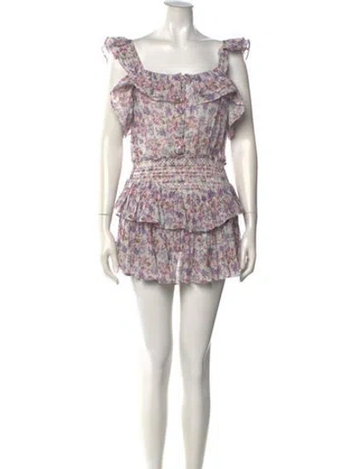 Pre-owned Loveshackfancy Floral Print Mini Dress