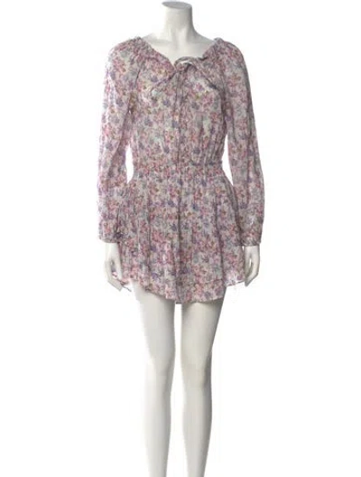 Pre-owned Loveshackfancy Floral Print Mini Dress