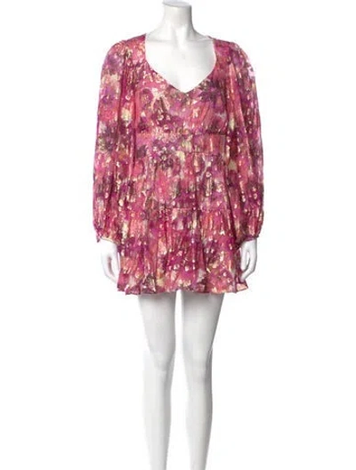 Pre-owned Loveshackfancy Floral Print Mini Dress