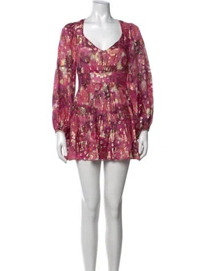 Pre-owned Loveshackfancy Floral Print Mini Dress