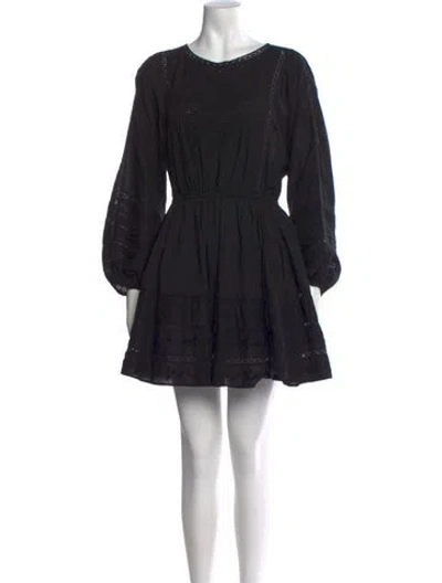 Pre-owned Loveshackfancy Floral Print Mini Dress In Black