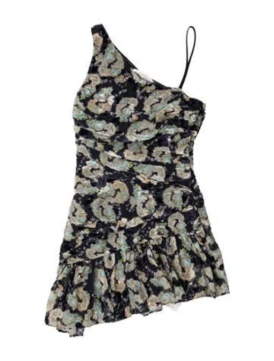 Pre-owned Loveshackfancy Floral Print Mini Dress In Blue