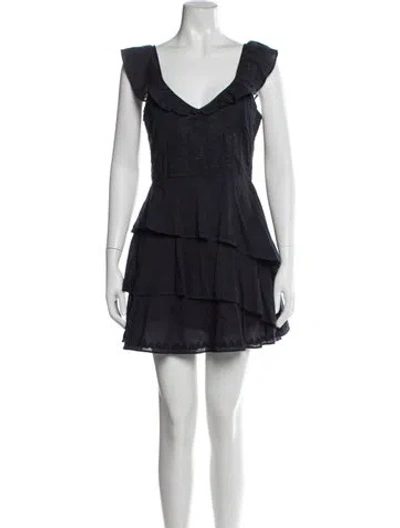 Pre-owned Loveshackfancy Floral Print Mini Dress In Blue