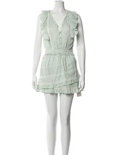 Pre-owned Loveshackfancy Floral Print Mini Dress In Blue