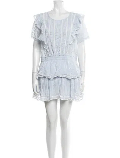 Pre-owned Loveshackfancy Floral Print Mini Dress In Blue