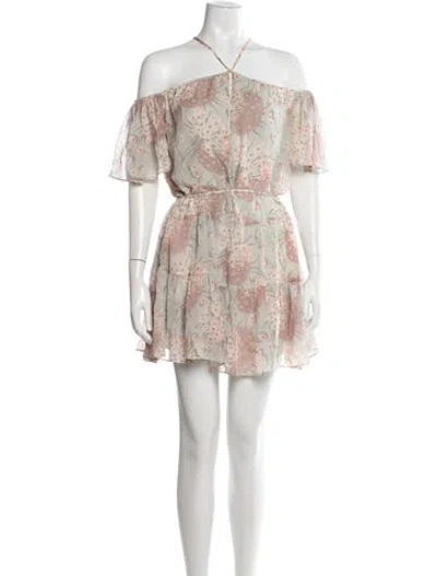 Pre-owned Loveshackfancy Floral Print Mini Dress In Blue