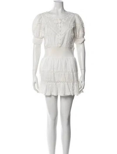 Pre-owned Loveshackfancy Floral Print Mini Dress In Blue