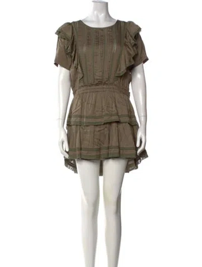 Pre-owned Loveshackfancy Floral Print Mini Dress In Green