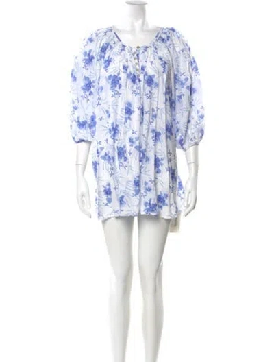 Pre-owned Loveshackfancy Floral Print Mini Dress In Multi