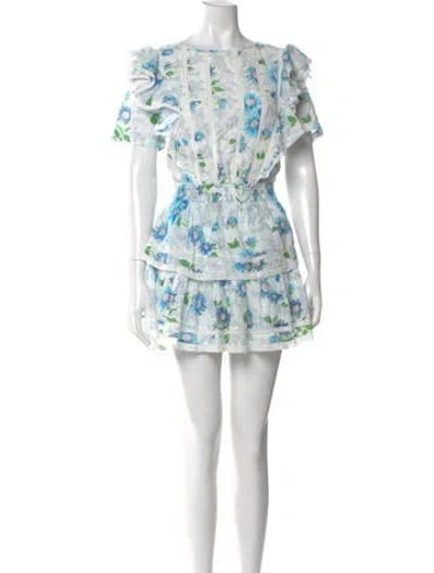 Pre-owned Loveshackfancy Floral Print Mini Dress In Multi