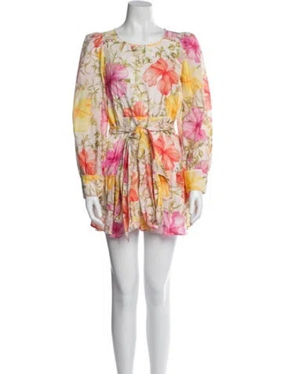 Pre-owned Loveshackfancy Floral Print Mini Dress In Multi