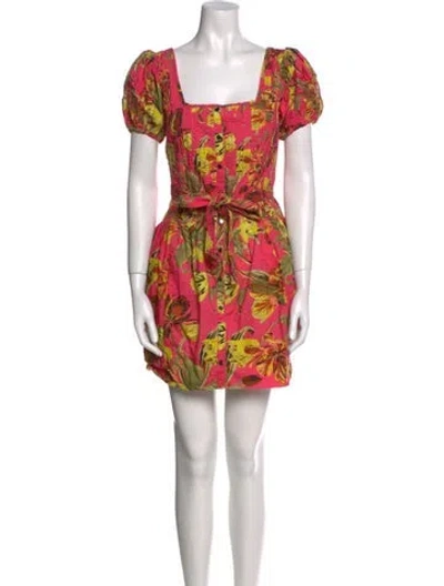 Pre-owned Loveshackfancy Floral Print Mini Dress In Multi