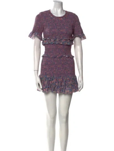 Pre-owned Loveshackfancy Floral Print Mini Dress In Multi