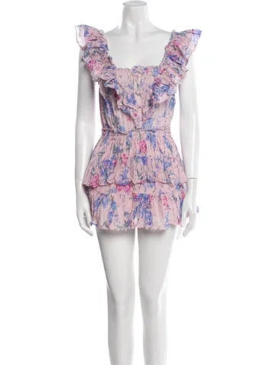 Pre-owned Loveshackfancy Floral Print Mini Dress In Multi