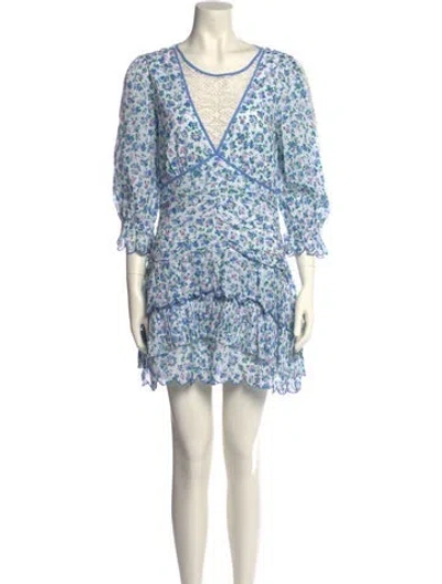 Pre-owned Loveshackfancy Floral Print Mini Dress In Multi