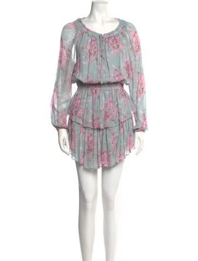Pre-owned Loveshackfancy Floral Print Mini Dress In Multi