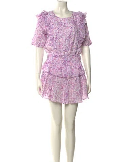Pre-owned Loveshackfancy Floral Print Mini Dress In Multi