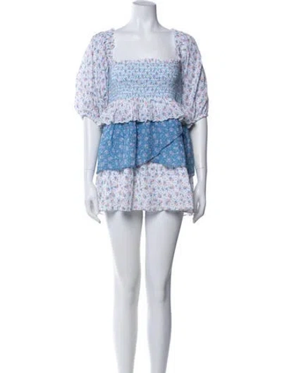 Pre-owned Loveshackfancy Floral Print Mini Dress In Multi