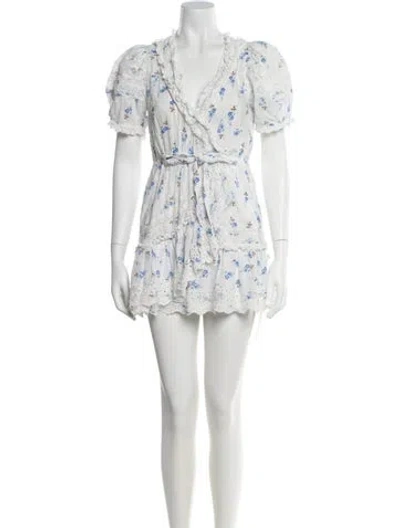 Pre-owned Loveshackfancy Floral Print Mini Dress In Multi