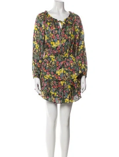 Pre-owned Loveshackfancy Floral Print Mini Dress In Multi