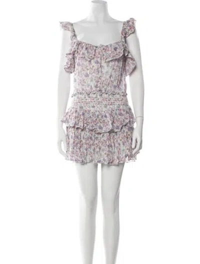 Pre-owned Loveshackfancy Floral Print Mini Dress In Multi
