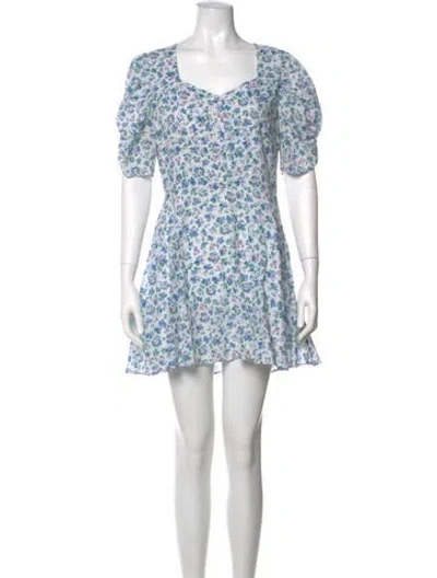 Pre-owned Loveshackfancy Floral Print Mini Dress In Multi