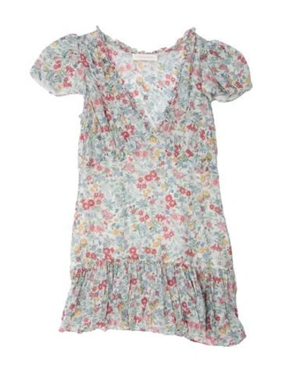 Pre-owned Loveshackfancy Floral Print Mini Dress In Multi