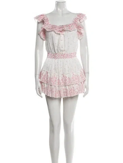 Pre-owned Loveshackfancy Floral Print Mini Dress In Multi