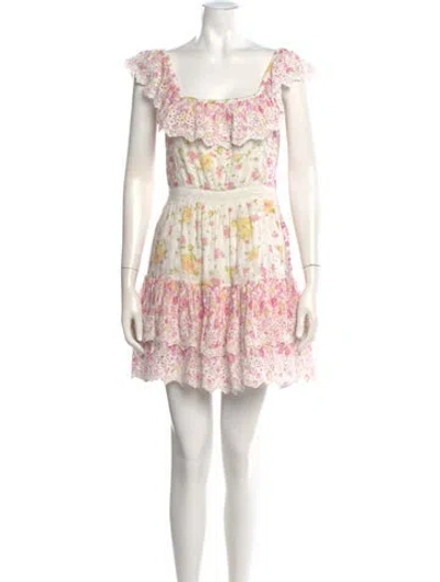 Pre-owned Loveshackfancy Floral Print Mini Dress In Multi