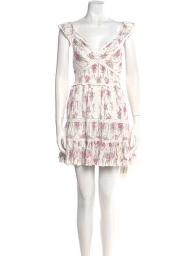 Pre-owned Loveshackfancy Floral Print Mini Dress In Multi