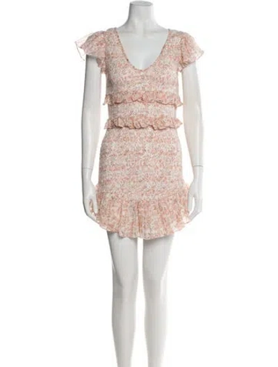 Pre-owned Loveshackfancy Floral Print Mini Dress In Multi