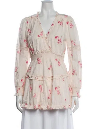 Pre-owned Loveshackfancy Floral Print Mini Dress In Multi