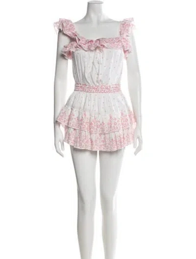 Pre-owned Loveshackfancy Floral Print Mini Dress In Multi