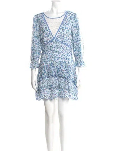 Pre-owned Loveshackfancy Floral Print Mini Dress In Multi
