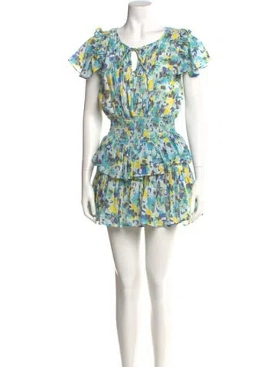Pre-owned Loveshackfancy Floral Print Mini Dress In Multi