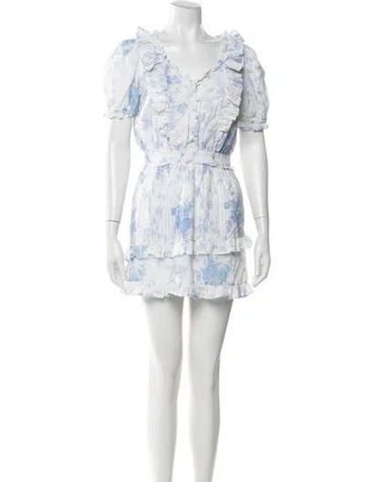 Pre-owned Loveshackfancy Floral Print Mini Dress In Multi