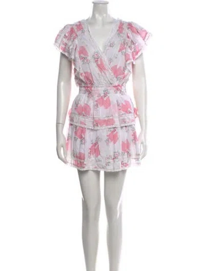 Pre-owned Loveshackfancy Floral Print Mini Dress In Multi