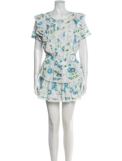 Pre-owned Loveshackfancy Floral Print Mini Dress In Multi
