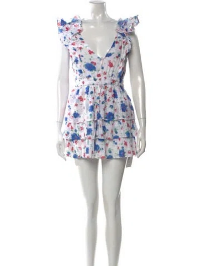 Pre-owned Loveshackfancy Floral Print Mini Dress In Multi