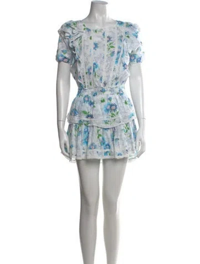 Pre-owned Loveshackfancy Floral Print Mini Dress In Multi